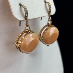 Beautiful Gold and Nude Dangle Earrings